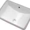 Undermount Bathroom Sink Rectangular - GhomeG 21"x14" Undermount Vessel Sink White Rectangle Porcelain Ceramic Lavatory Vanity Sink with Overflow ghomeg