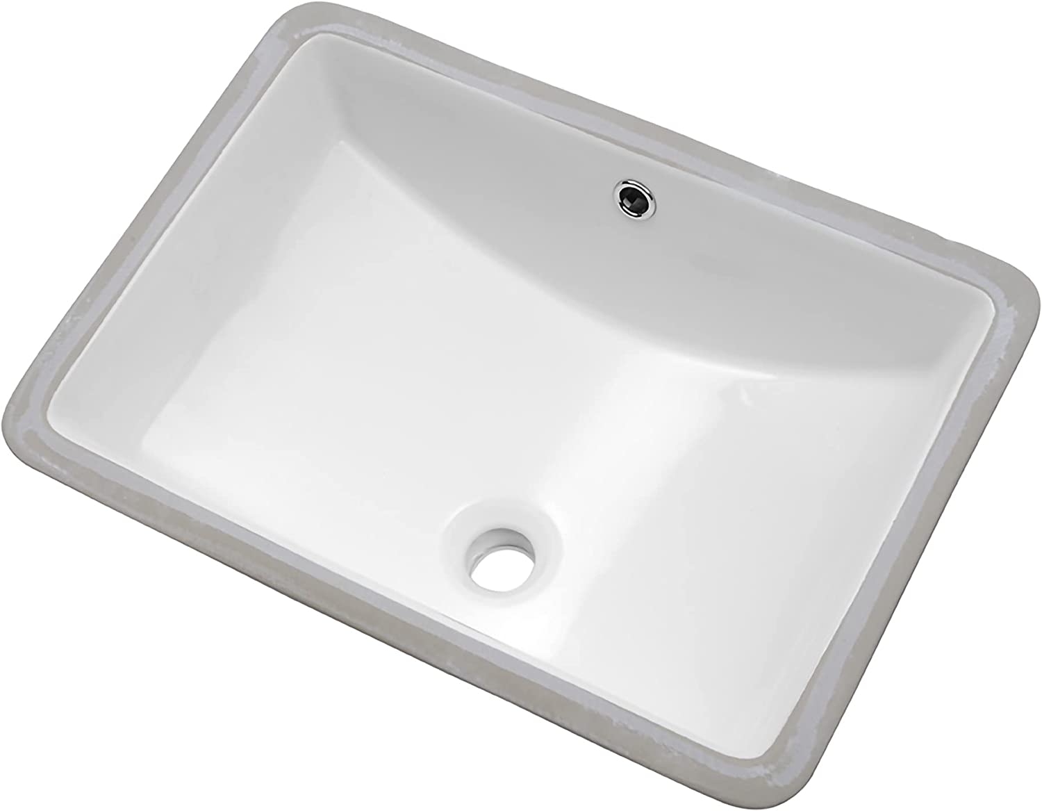 Undermount Bathroom Sink Rectangular - GhomeG 21"x14" Undermount Vessel Sink White Rectangle Porcelain Ceramic Lavatory Vanity Sink with Overflow ghomeg