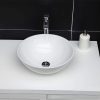 Vessel Sink Round - GhomeG 16''x16'' Bathroom Vessel Sink Above Counter Round Bowl White Ceramic Porcelain Small Bathroom Vanity Sink Art Basin ghomeg